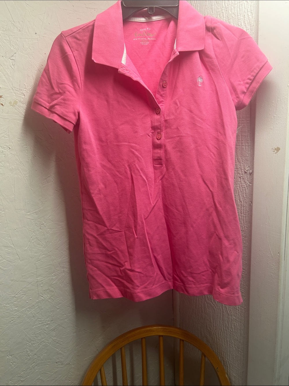 Lilly Pulitzer Hot Pink Polo Top - Short Sleeve